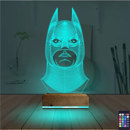 Batman Çizgi Karakter 3D Lamba - Masa Gece Lambası