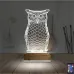 Baykuş Tasarım 3D Lamba - Masa Gece Lambası