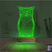 Baykuş Tasarım 3D Lamba - Masa Gece Lambası