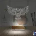 Baykuş Tasarım 3D Lamba - Masa Gece Lambası