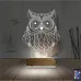 Baykuş Tasarım 3D Lamba - Masa Gece Lambası