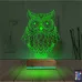 Baykuş Tasarım 3D Lamba - Masa Gece Lambası