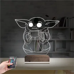 Bebek Yoda 3D Lamba - Masa Gece Lambası