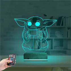 Bebek Yoda 3D Lamba - Masa Gece Lambası