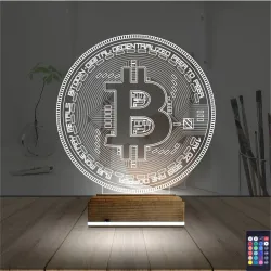 Crypto Bitcoin Btc 3D Lamba - Masa Gece Lambası