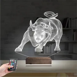 Boğa Burcu 3D Lamba - Masa Gece Lambası