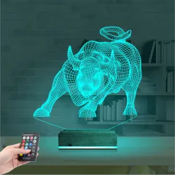 Boğa Burcu 3D Lamba - Masa Gece Lambası