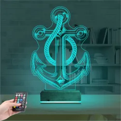 Denizci Çapa Kaptan 3D Lamba - Masa Gece Lambası