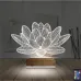 Lotus Çiçek Yoga 3D Lamba - Masa Gece Lambası