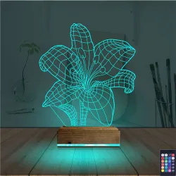 Orkide Çiçek 3D Lamba - Masa Gece Lambası