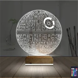 Death Star Ölüm Yıldızı 3D Lamba - Masa Gece Lambası