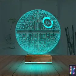 Death Star Ölüm Yıldızı 3D Lamba - Masa Gece Lambası