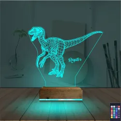 Dinozor Raptor 3D Lamba - Masa Gece Lambası