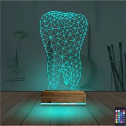 Diş 3D Lamba - Masa Gece Lambası