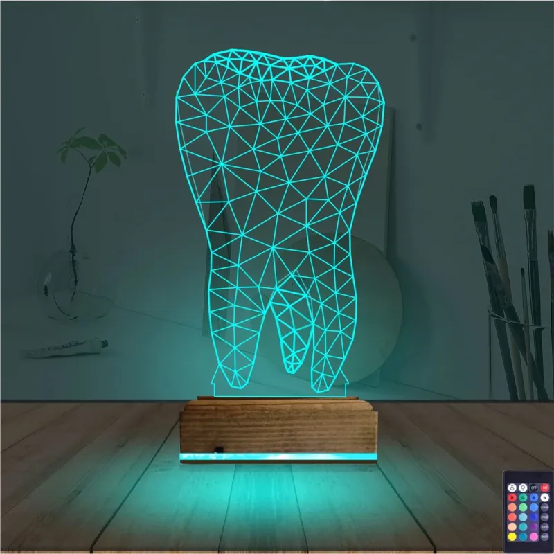 Diş 3D Lamba - Masa Gece Lambası