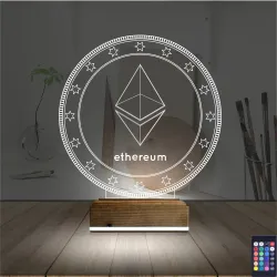 Crypto Ethereum Coin 3D Lamba - Masa Gece Lambası