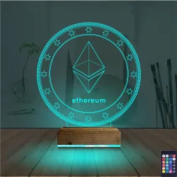Crypto Ethereum Coin 3D Lamba - Masa Gece Lambası