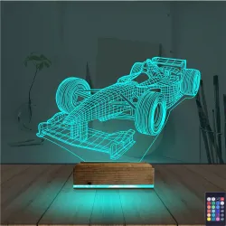 Formula Yarış Arabası 3D Lamba - Masa Gece Lambası