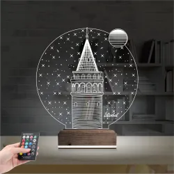 Galata Kulesi 3D Lamba - Masa Gece Lambası