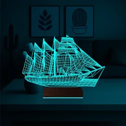 Gemi Kaptan 3D Lamba - Masa Gece Lambası