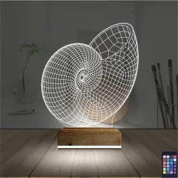 Deniz Kabuğu 3D Lamba - Masa Gece Lambası