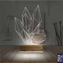 Kristal Tasarım 3D Lamba - Masa Gece Lambası