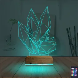 Kristal Tasarım 3D Lamba - Masa Gece Lambası
