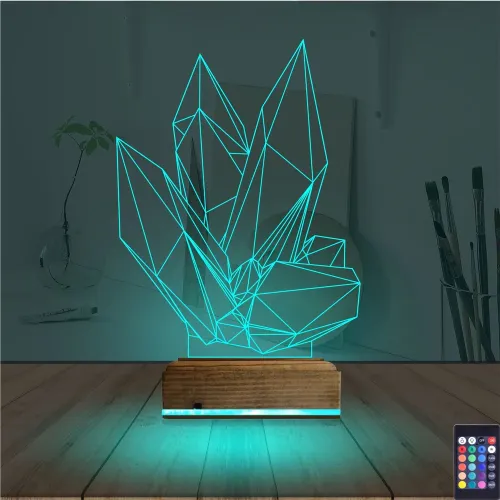 Kristal Tasarım 3D Lamba - Masa Gece Lambası