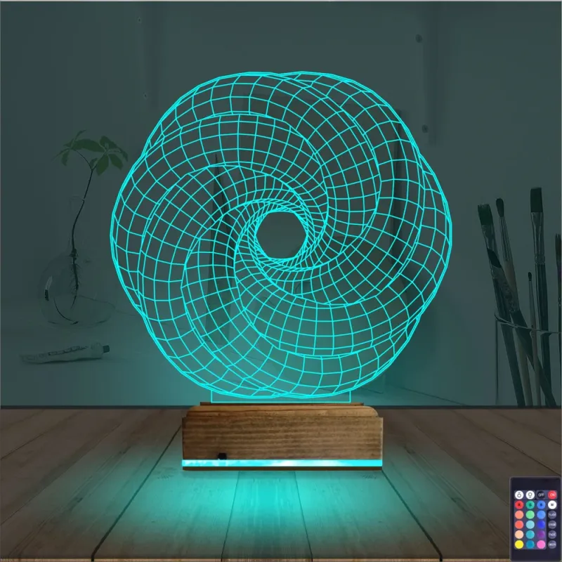 Geometrik Dekoratif 3D Lamba - Masa Gece Lambası