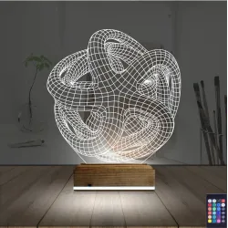Geometrik Dekoratif 3D Lamba - Masa Gece Lambası