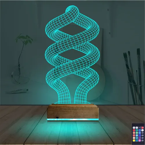 Geometrik Dekoratif 3D Lamba - Masa Gece Lambası