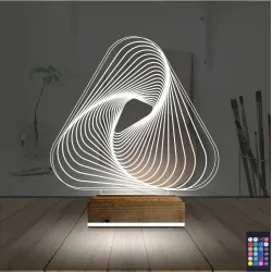 Geometrik Dekoratif 3D Lamba - Masa Gece Lambası