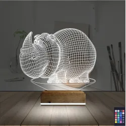 Gergedan 3D Lamba - Masa Gece Lambası