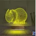 Gergedan 3D Lamba - Masa Gece Lambası