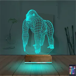 Goril Gorilla 3D Lamba - Masa Gece Lambası