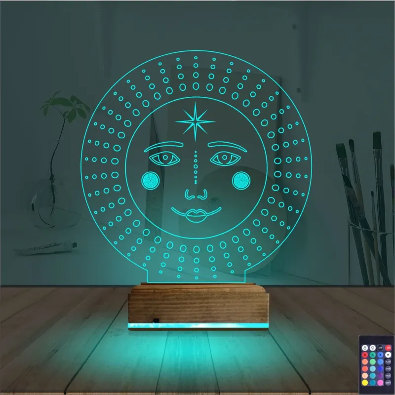 Mistik Güneş 3D Lamba - Masa Gece Lambası