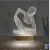 Minimalist Heykel Kadın 3D Lamba - Masa Gece Lambası