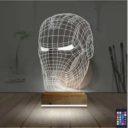 Ironman Robot 3D Lamba - Masa Gece Lambası