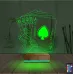 İskambil Kağıdı Zar 3D Lamba - Masa Gece Lambası
