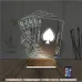 İskambil Kağıdı Zar 3D Lamba - Masa Gece Lambası