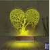 Hayat Ağacı Kalp Ağaç 3D Lamba - Masa Gece Lambası