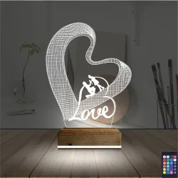 Kalp Love Sevgiliye Hediye 3D Lamba - Masa Gece Lambası