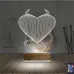 Kalp Şeytan Sevgiliye Hediye 3D Lamba - Masa Gece Lambası