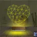 Kalp Sevgiliye Hediye Polygonal 3D Lamba - Masa Gece Lambası