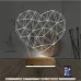 Kalp Sevgiliye Hediye Polygonal 3D Lamba - Masa Gece Lambası
