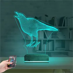 Karga Kuş 3D Lamba - Masa Gece Lambası