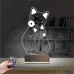 Sevimli Kedi 3D Lamba - Masa Gece Lambası
