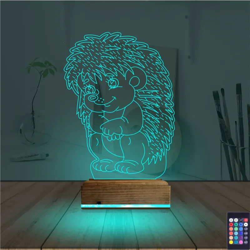 Kirpi 3D Lamba - Masa Gece Lambası