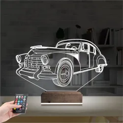 Klasik Araba 3D Lamba - Masa Gece Lambası
