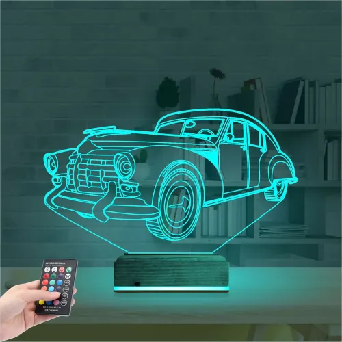 Klasik Araba 3D Lamba - Masa Gece Lambası